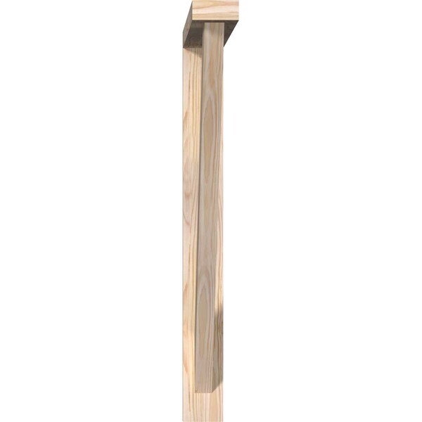 Traditional Block Smooth Bracket W/ Offset Brace, Douglas Fir, 3 1/2W X 34D X 34H